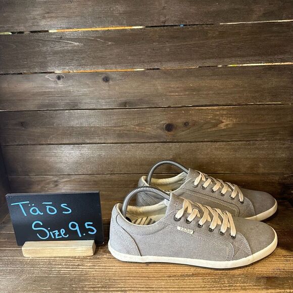 Taos Footwear Shoes - Womens Taos Star Gray Denim Casual Comfort Lace Up Sneakers Shoes Size 9.5 M GUC